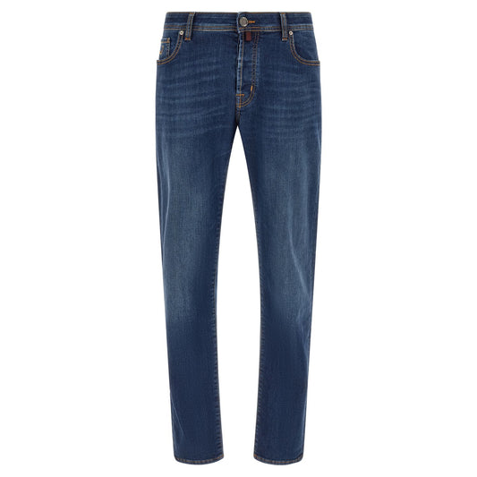 Jacob Cohen Blue Cotton Straight-Leg Jeans