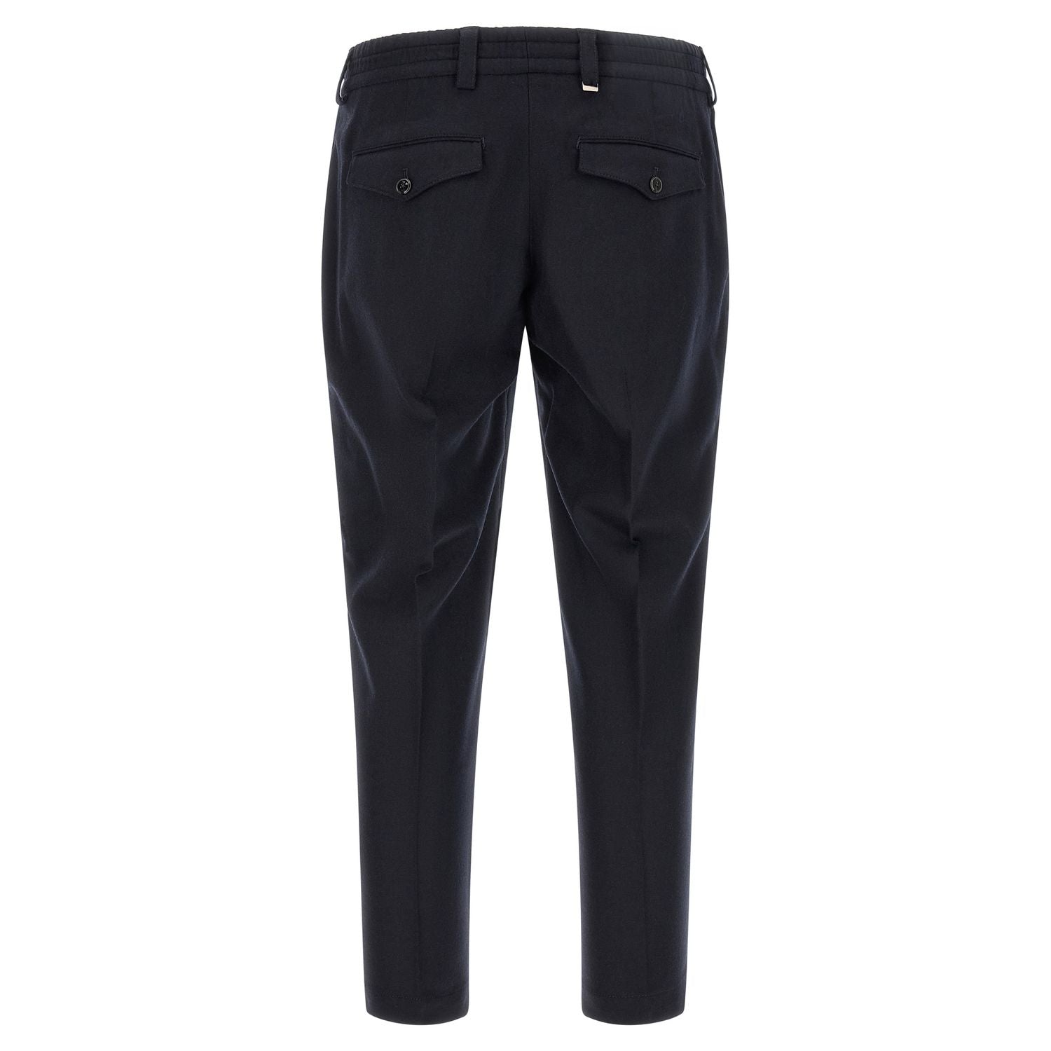 PT Torino Black Virgin Wool Casual Pants