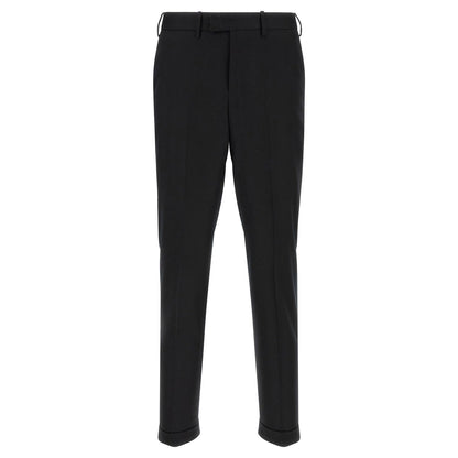 PT Torino Black Virgin Wool Dress Pants