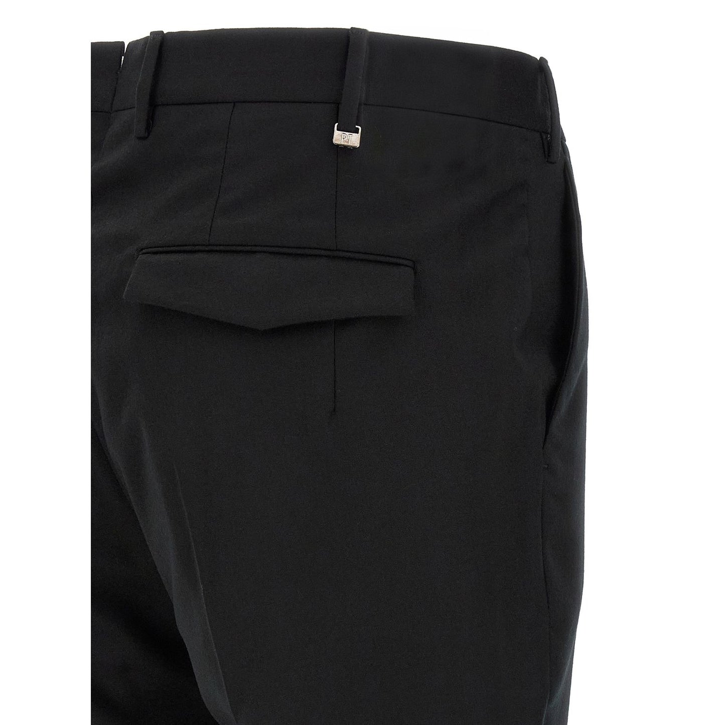 PT Torino Black Virgin Wool Dress Pants