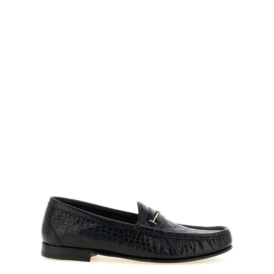 Tom Ford Black Calfskin Slip-On Loafers