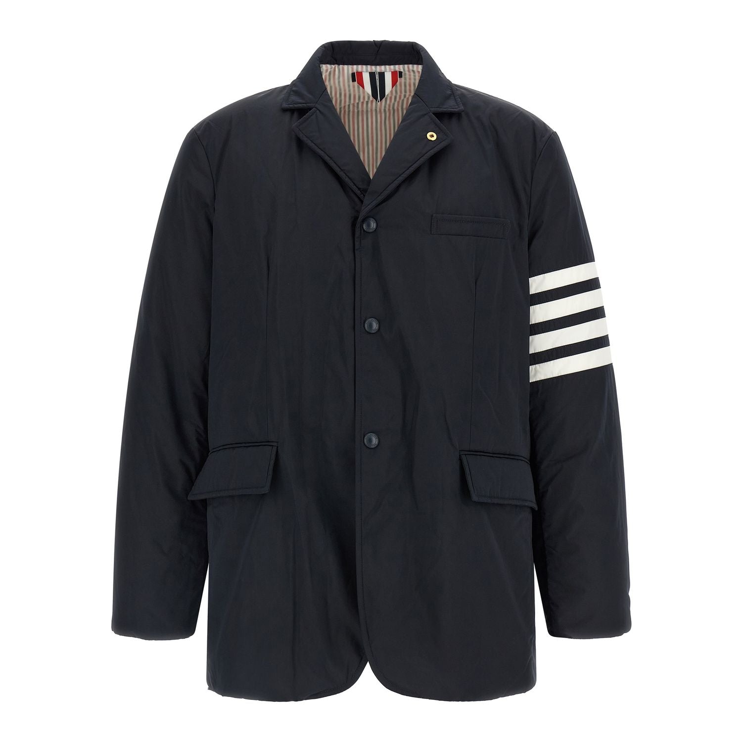 Thom Browne Blue Polyester Biker Jacket