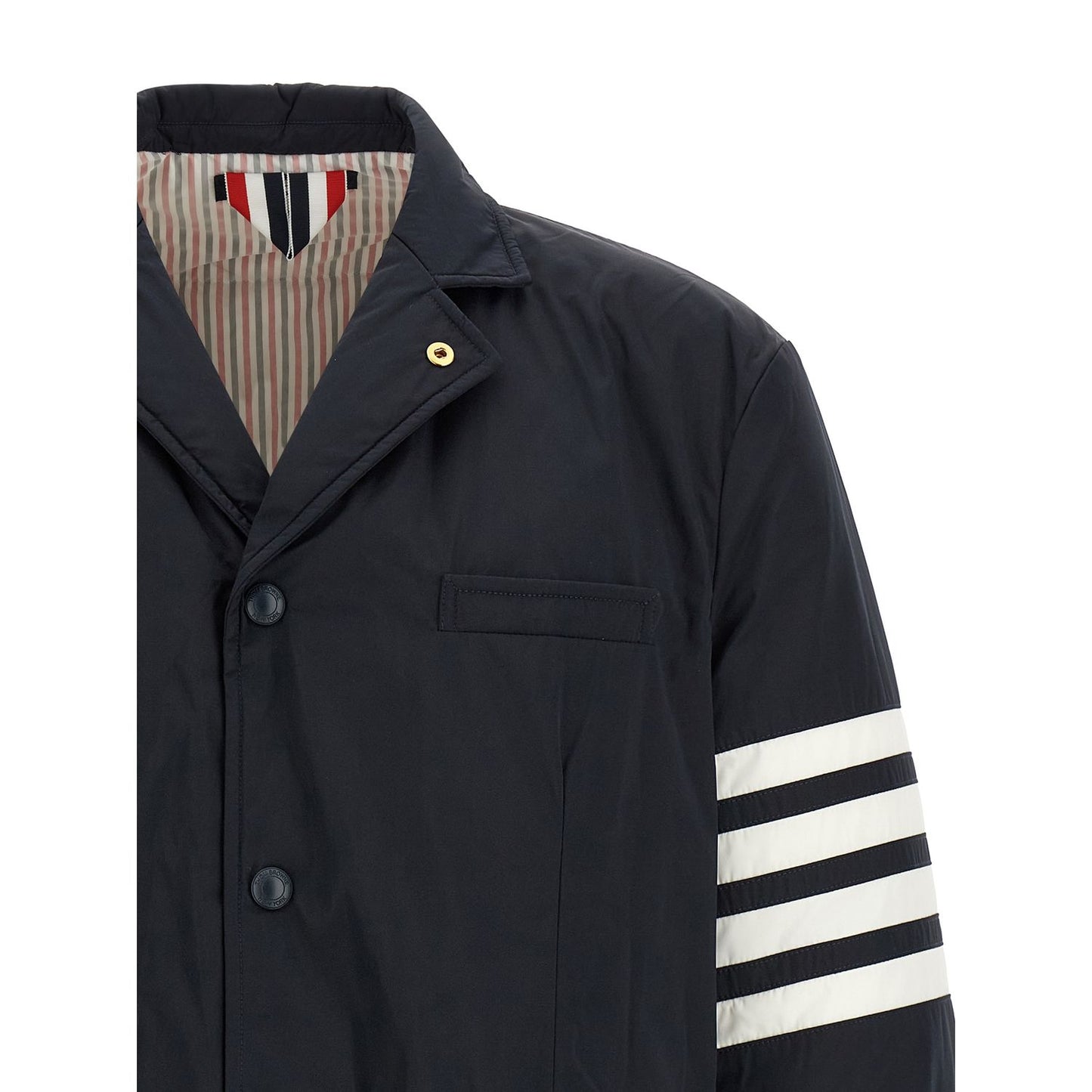Thom Browne Blue Polyester Biker Jacket