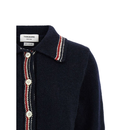 Thom Browne Blue Wool Cardigan