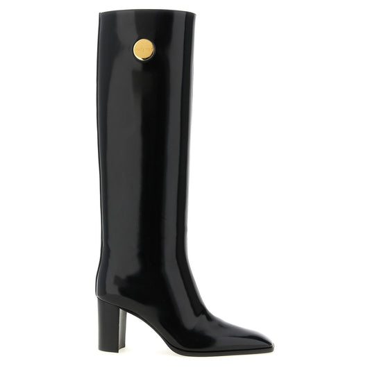 Saint Laurent Black Calfskin Over The Knee