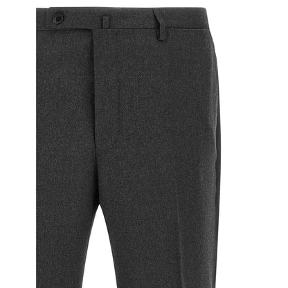 Incotex Gray Virgin Wool Dress Pants