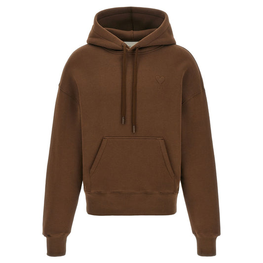 Ami Paris Brown Cotton Hoodie