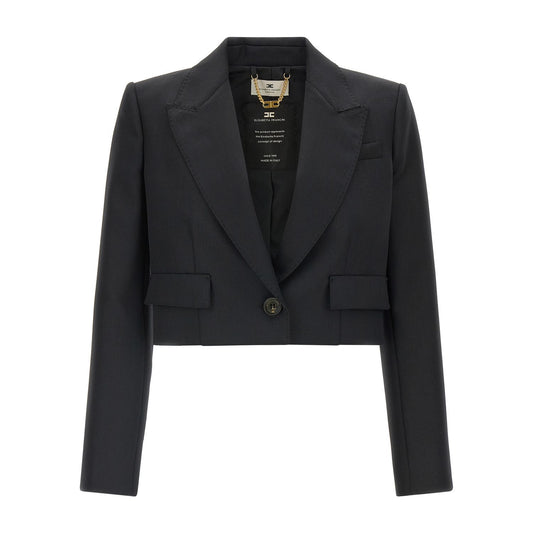 Elisabetta Franchi Black Virgin Wool Blazer