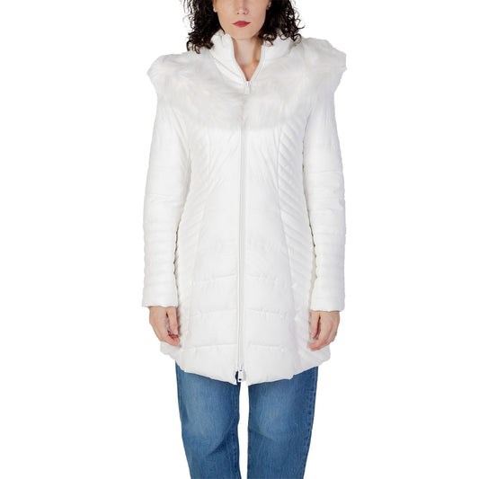 Guess White Polyester Coat