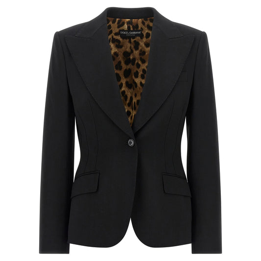 Dolce & Gabbana Black Virgin Wool Blazer