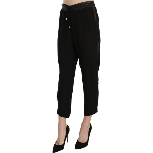 Chic High Waist Cropped Pants in Elegant Black