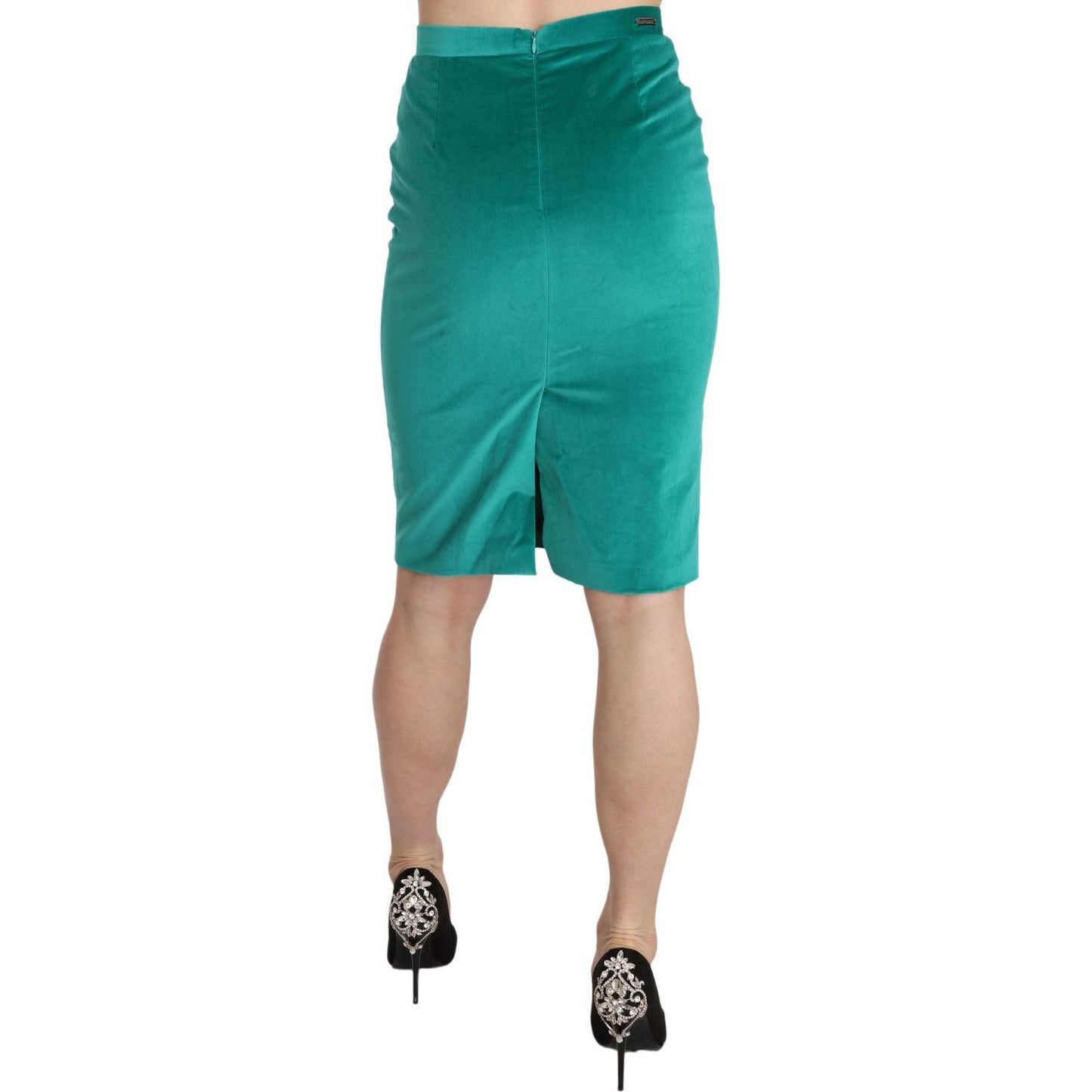 Chic Forest Green Pencil Skirt