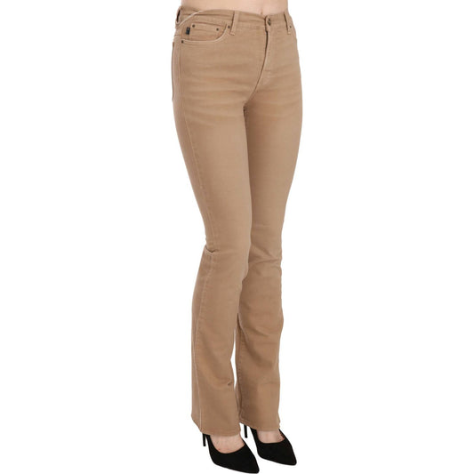 Chic Brown Mid Waist Skinny Trousers