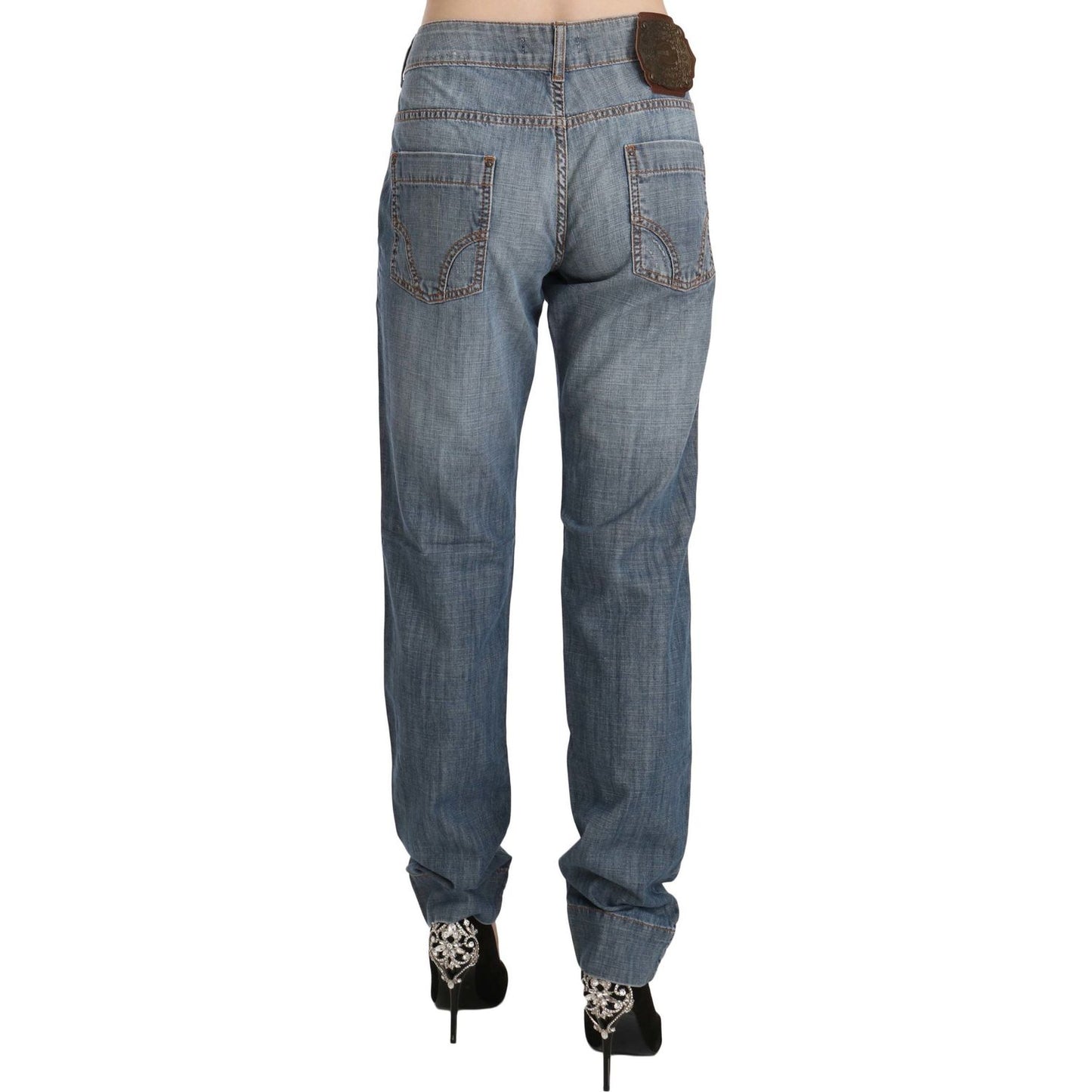 Chic Blue Washed Slim Fit Denim Jeans