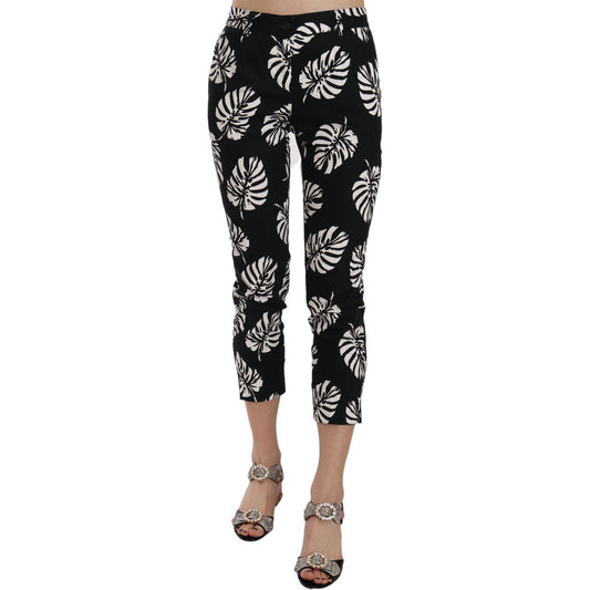 Elegant Skinny Capri With Palm Print