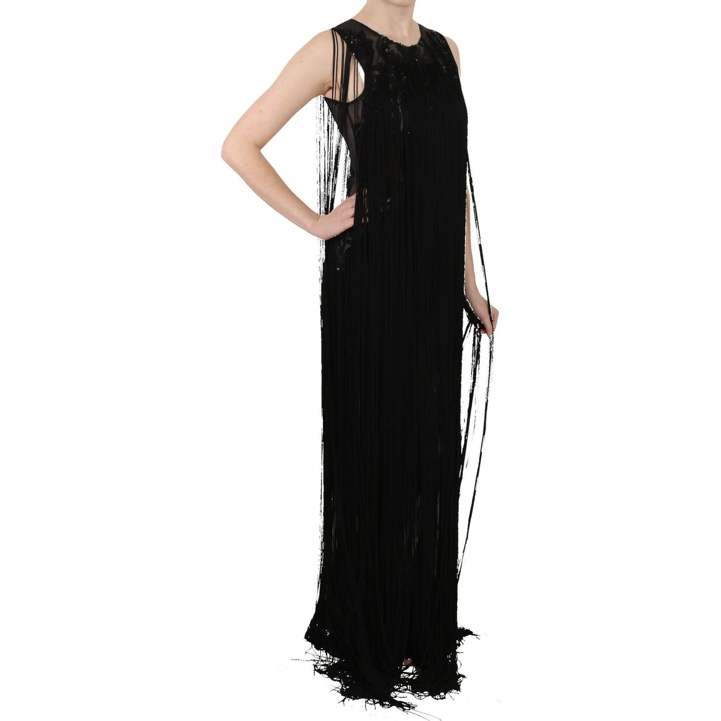 Sheer Sequined Maxi Elegance Dress