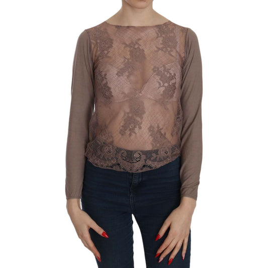 Boat Neck Cotton Lace Blouse