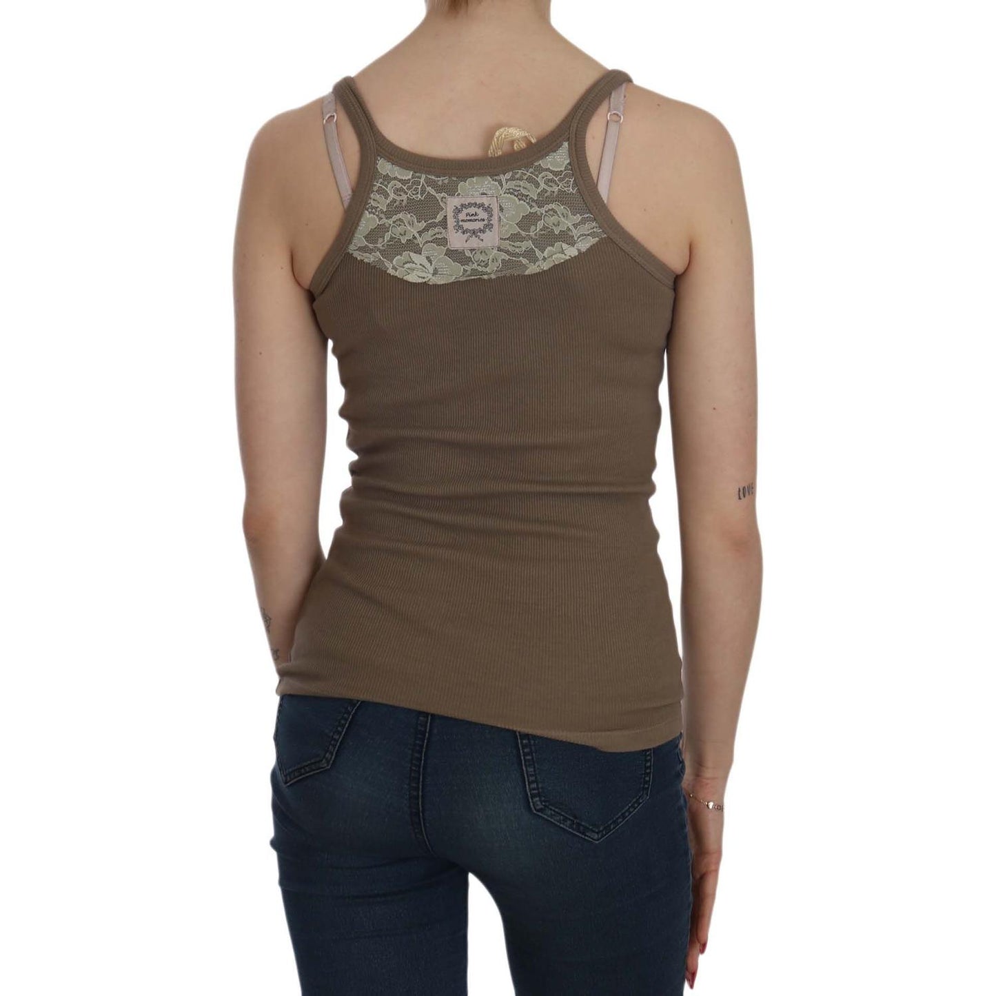 Chic Spaghetti Strap Cotton Top - Earthy Elegance