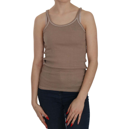 Chic Brown Sleeveless Spaghetti Strap Top