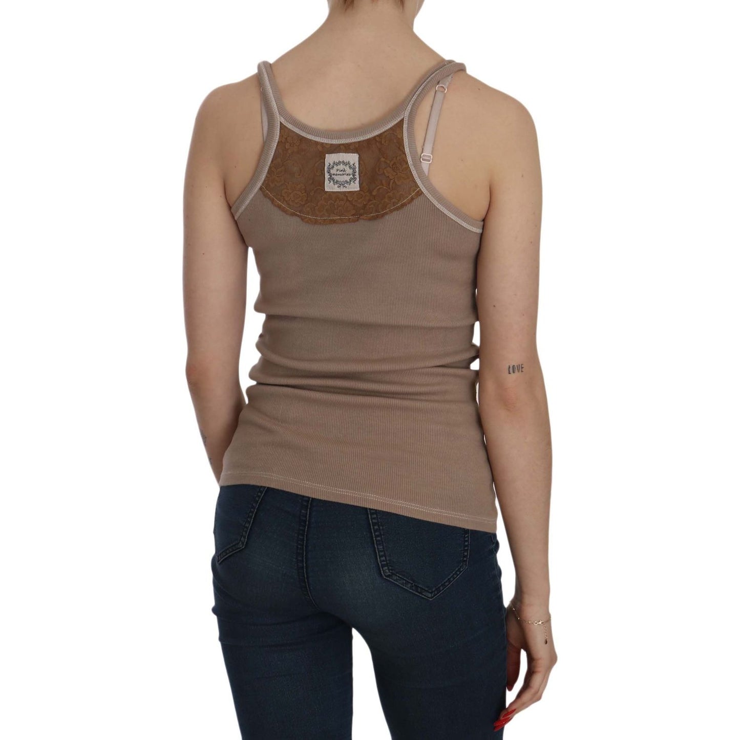 Chic Brown Sleeveless Spaghetti Strap Top