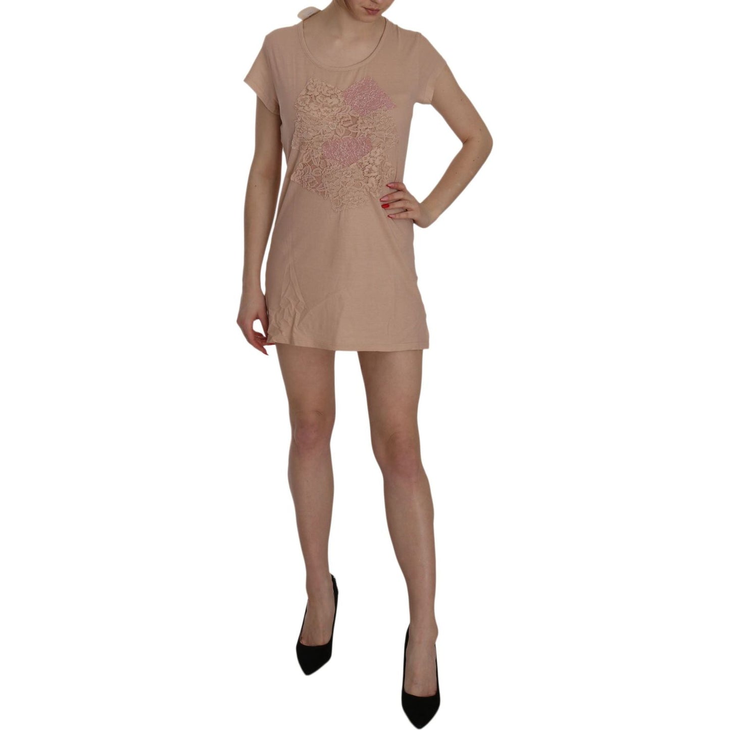 Pink Lace Shift Mini Dress - Elegance Unleashed