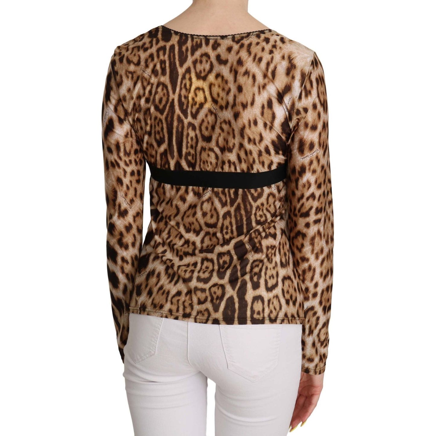 Roberto Cavalli Elegant Leopard Long Sleeve Top Roberto Cavalli