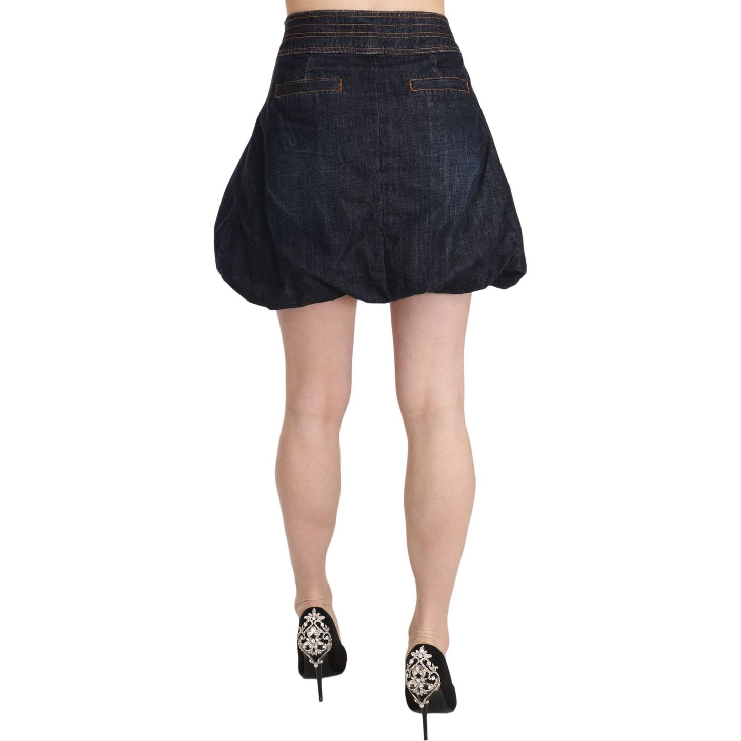 Chic Dark Blue A-Line Mini Skirt