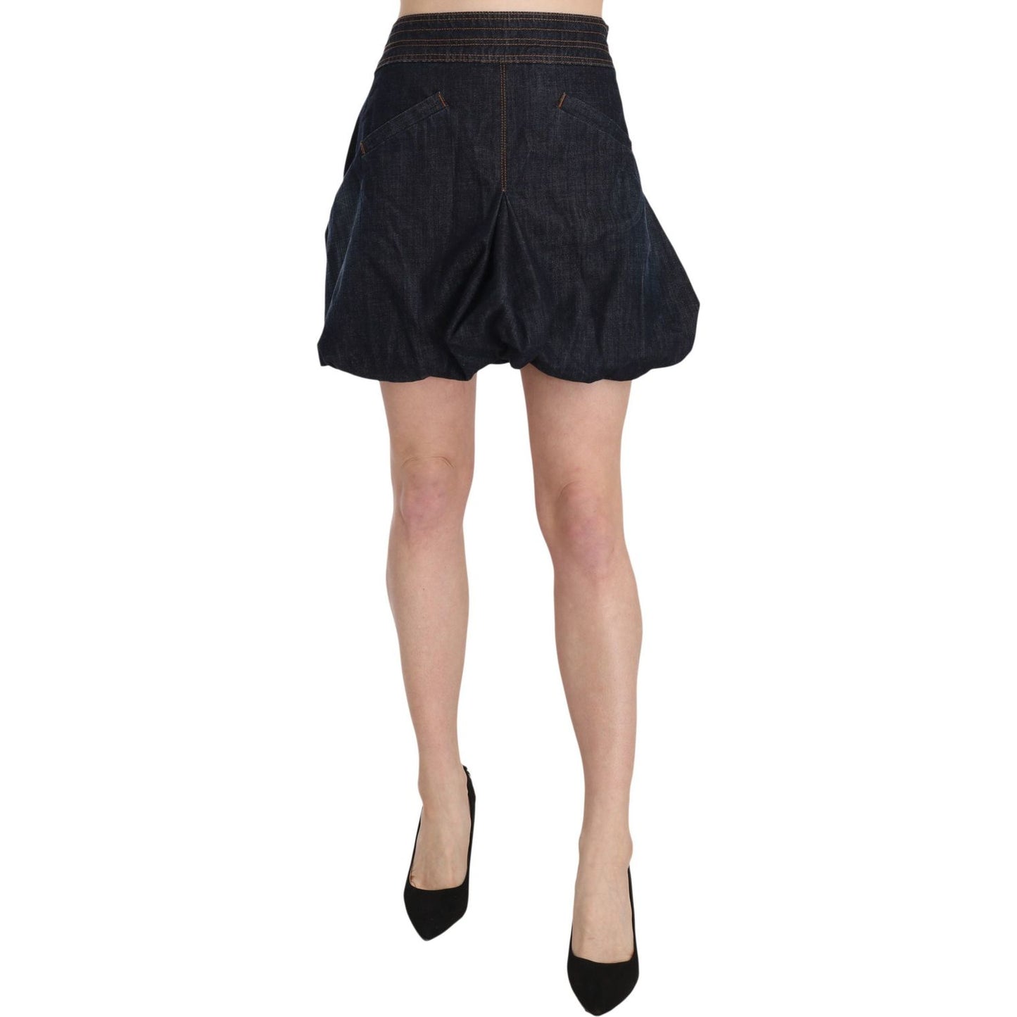 Chic Dark Blue A-Line Mini Skirt