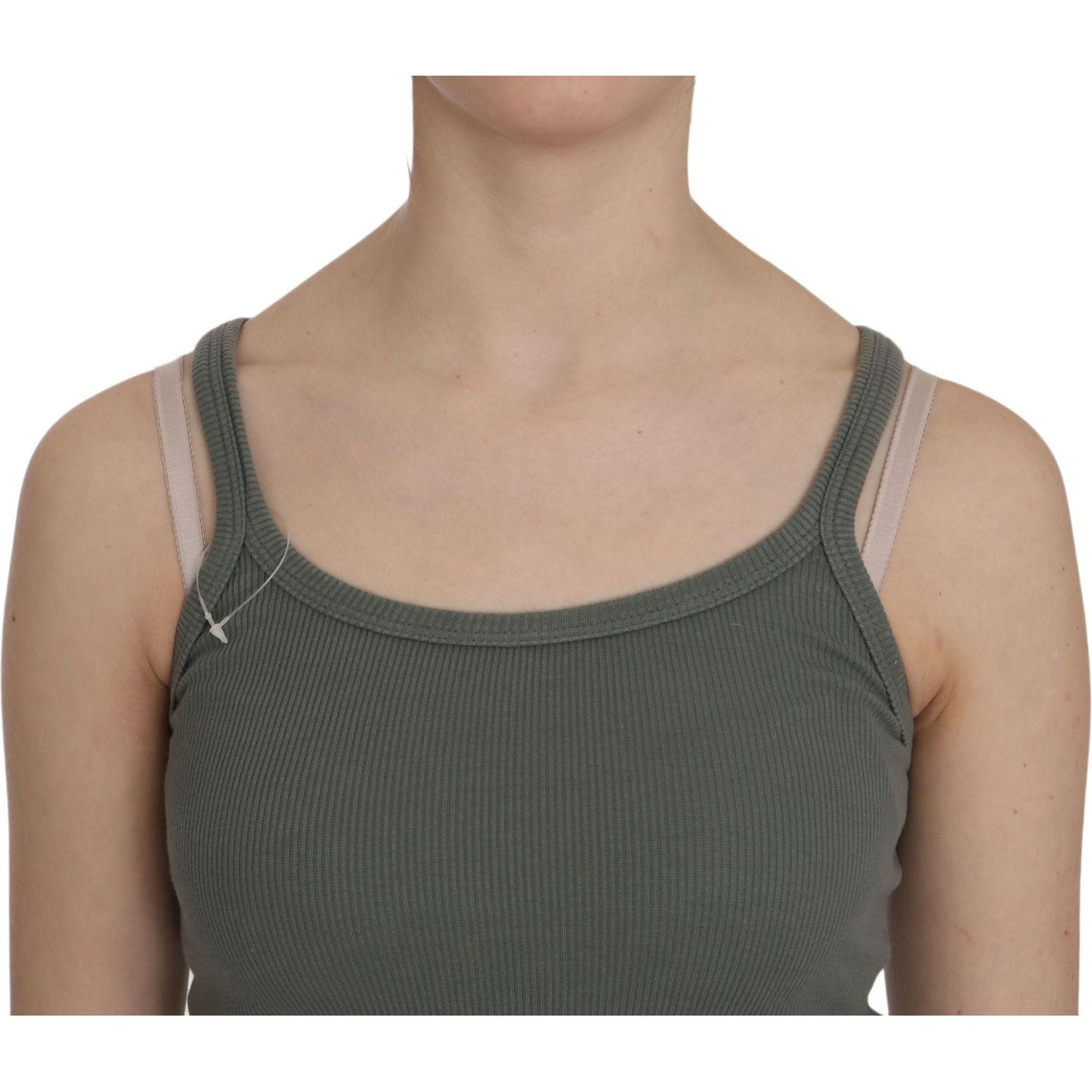 PINK MEMORIES Green Spaghetti Strap Slim Fit Casual Tank Top Blouse PINK MEMORIES