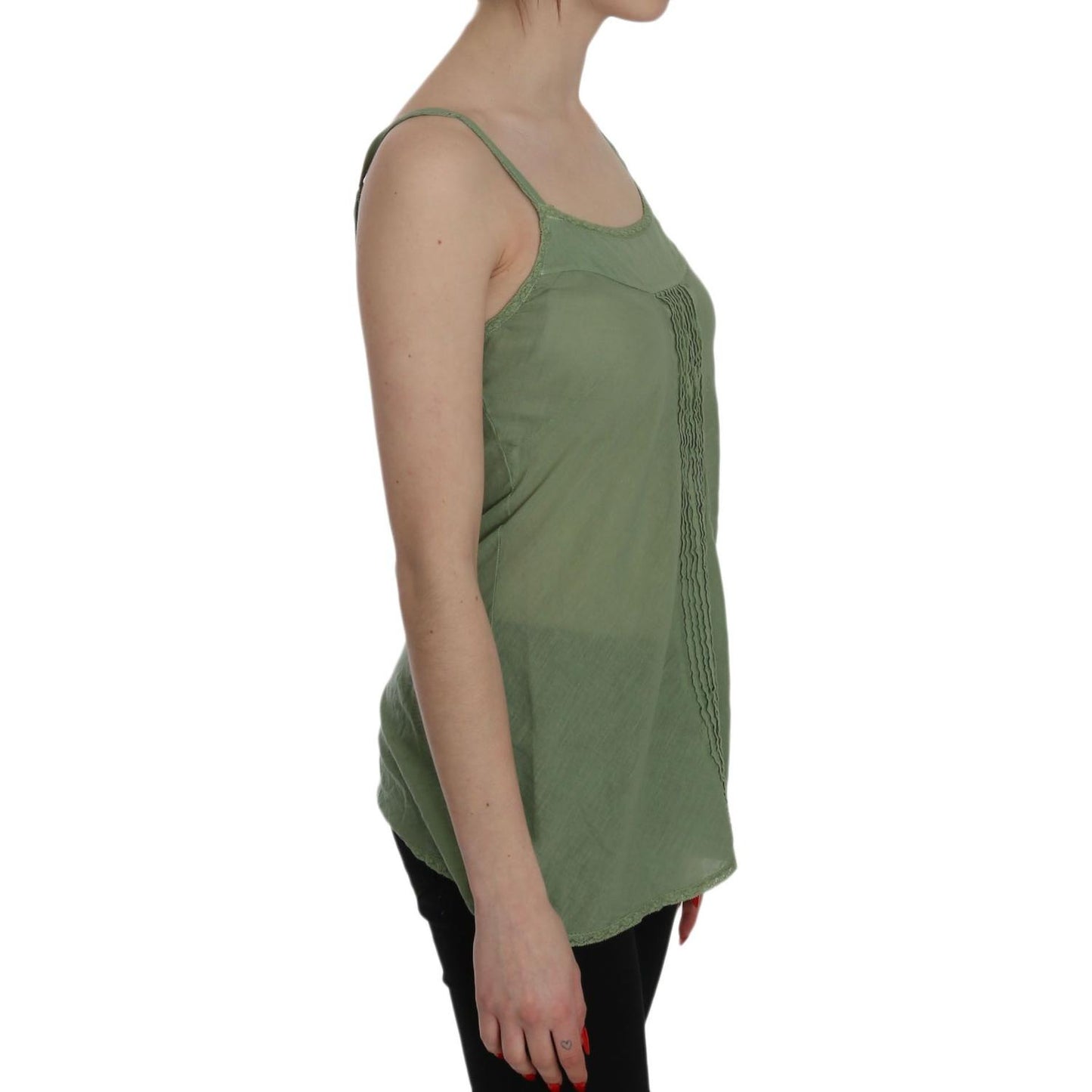 Emerald Silk Spaghetti Strap Tank Top