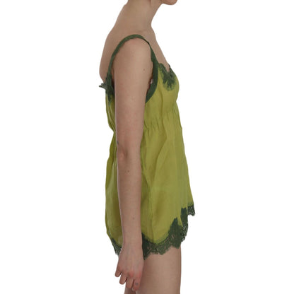 PINK MEMORIES Green Lace Spaghetti Strap Tank Top Blouse PINK MEMORIES