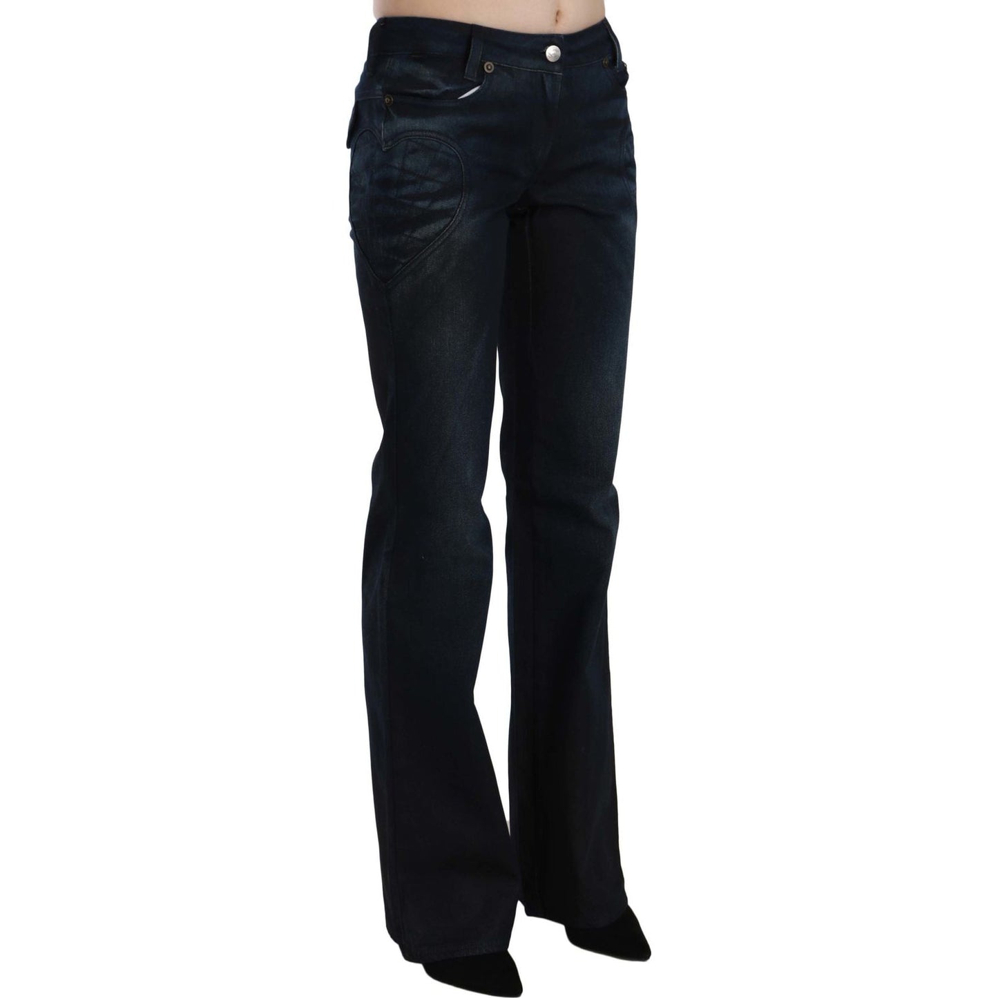 Chic Mid Waist Straight Denim Pants