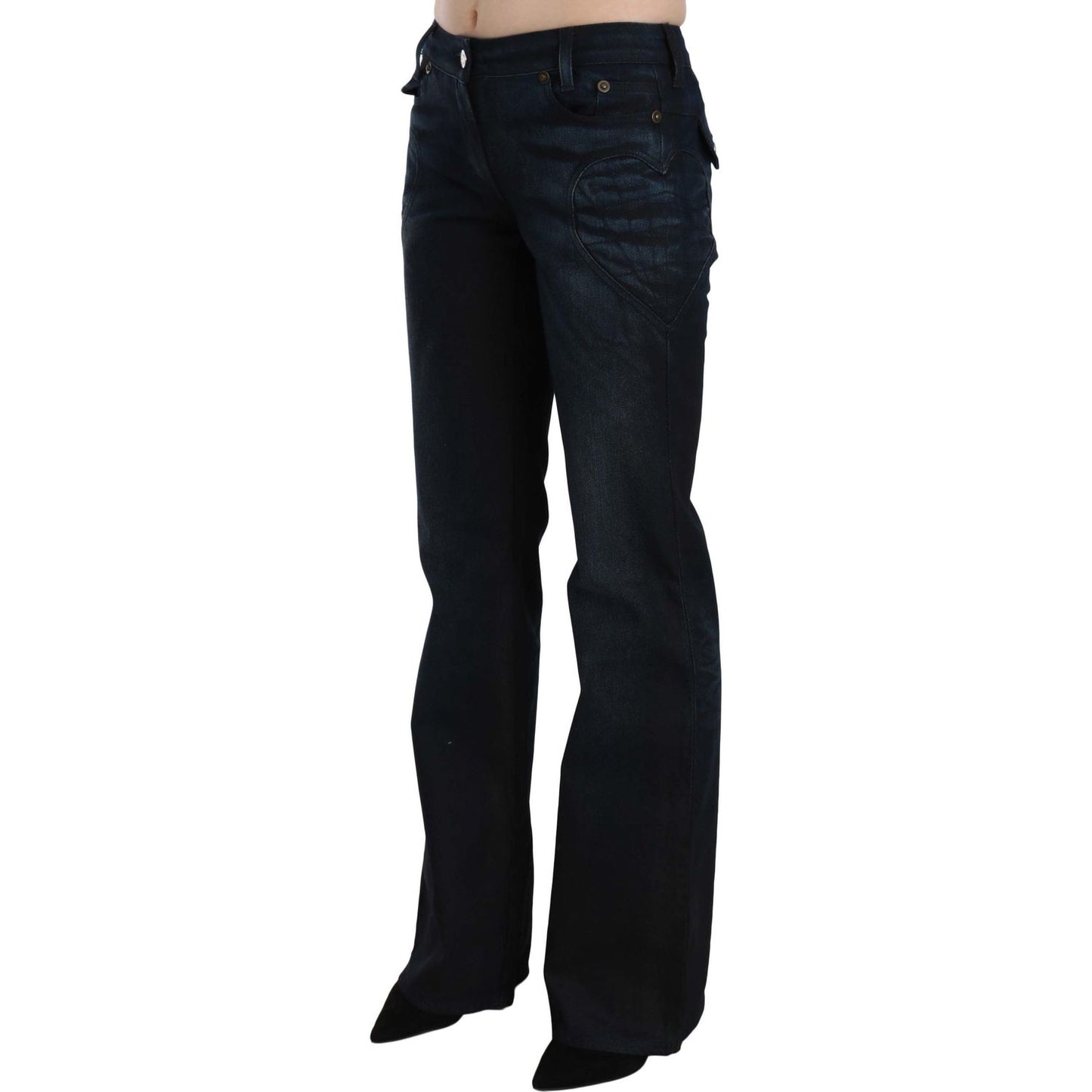 Chic Mid Waist Straight Denim Pants