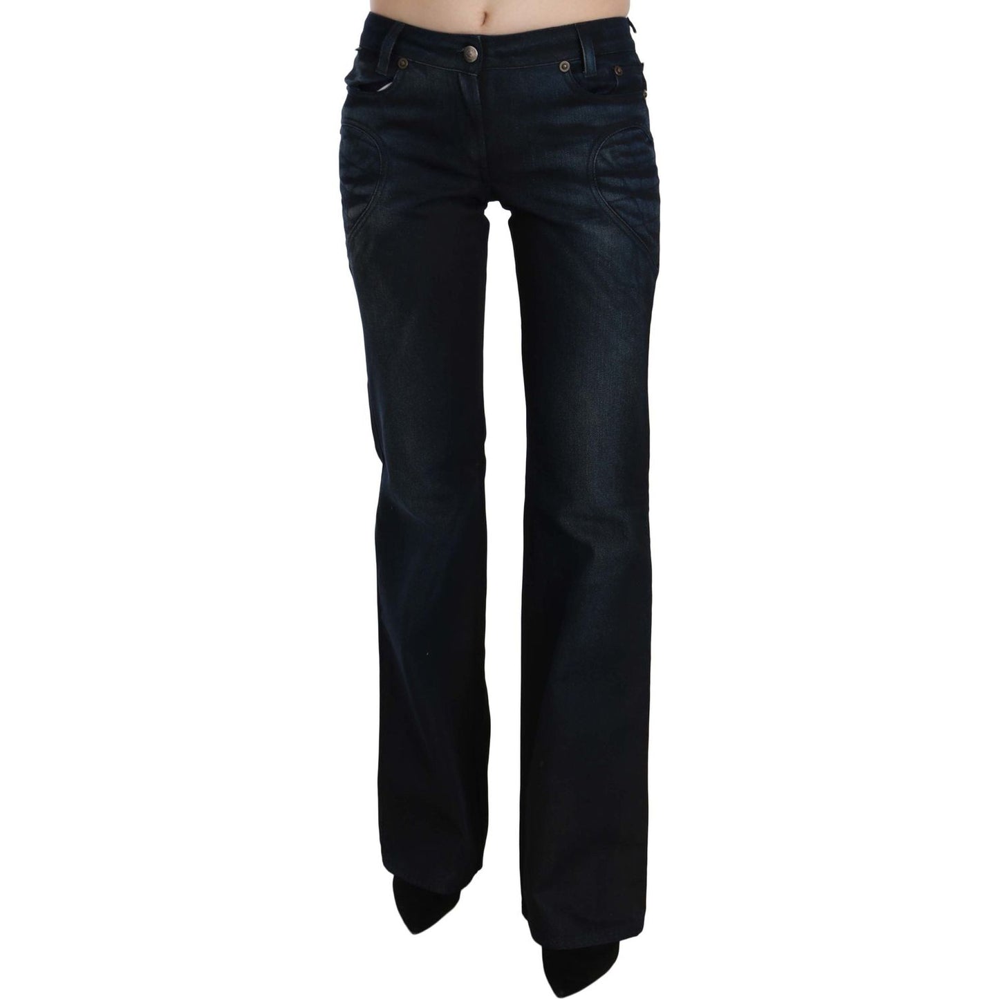 Chic Mid Waist Straight Denim Pants