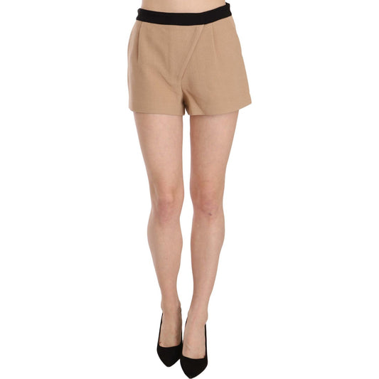 Chic Beige Mid Waist Mini Shorts