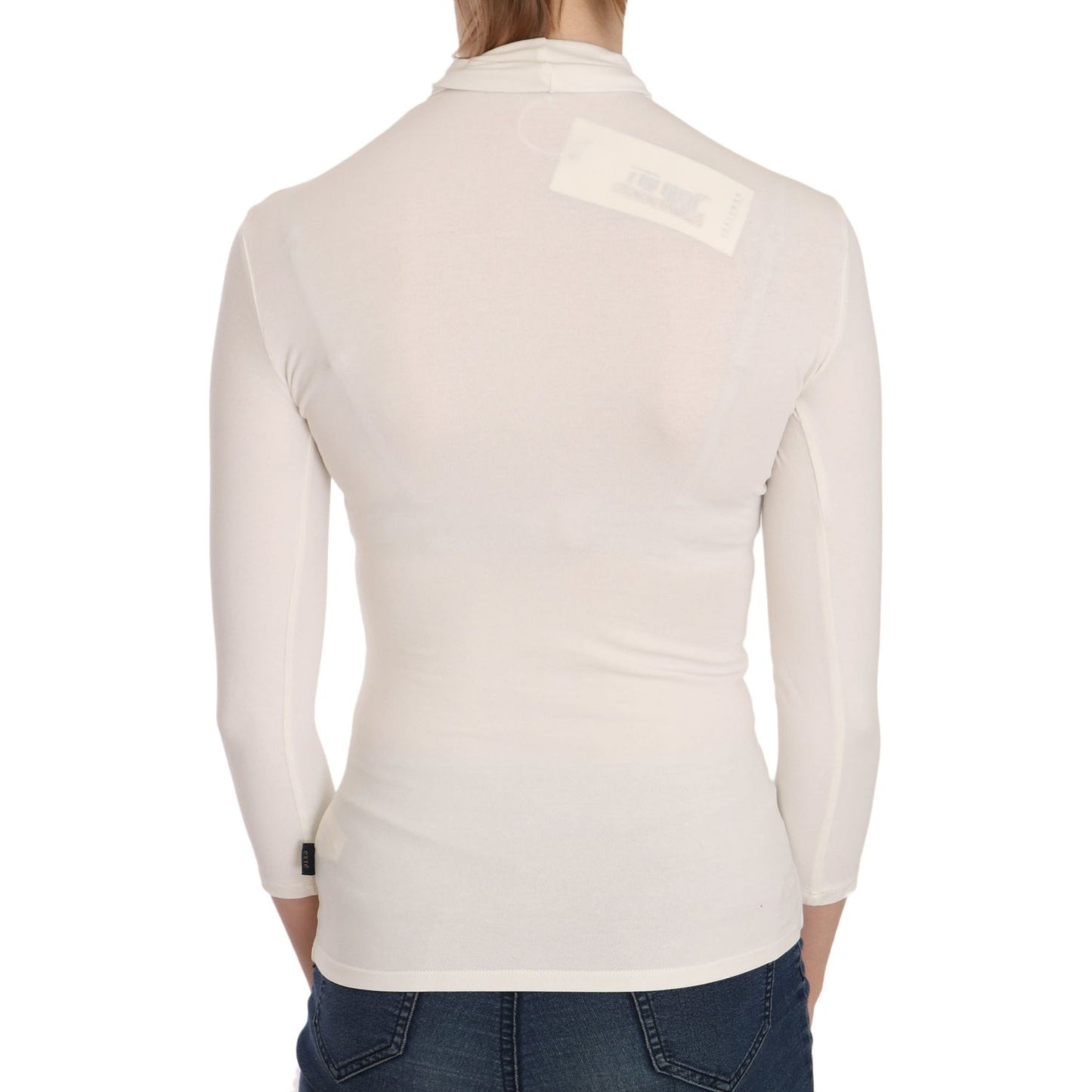 Elegant White Long Sleeve Crew Neck Top