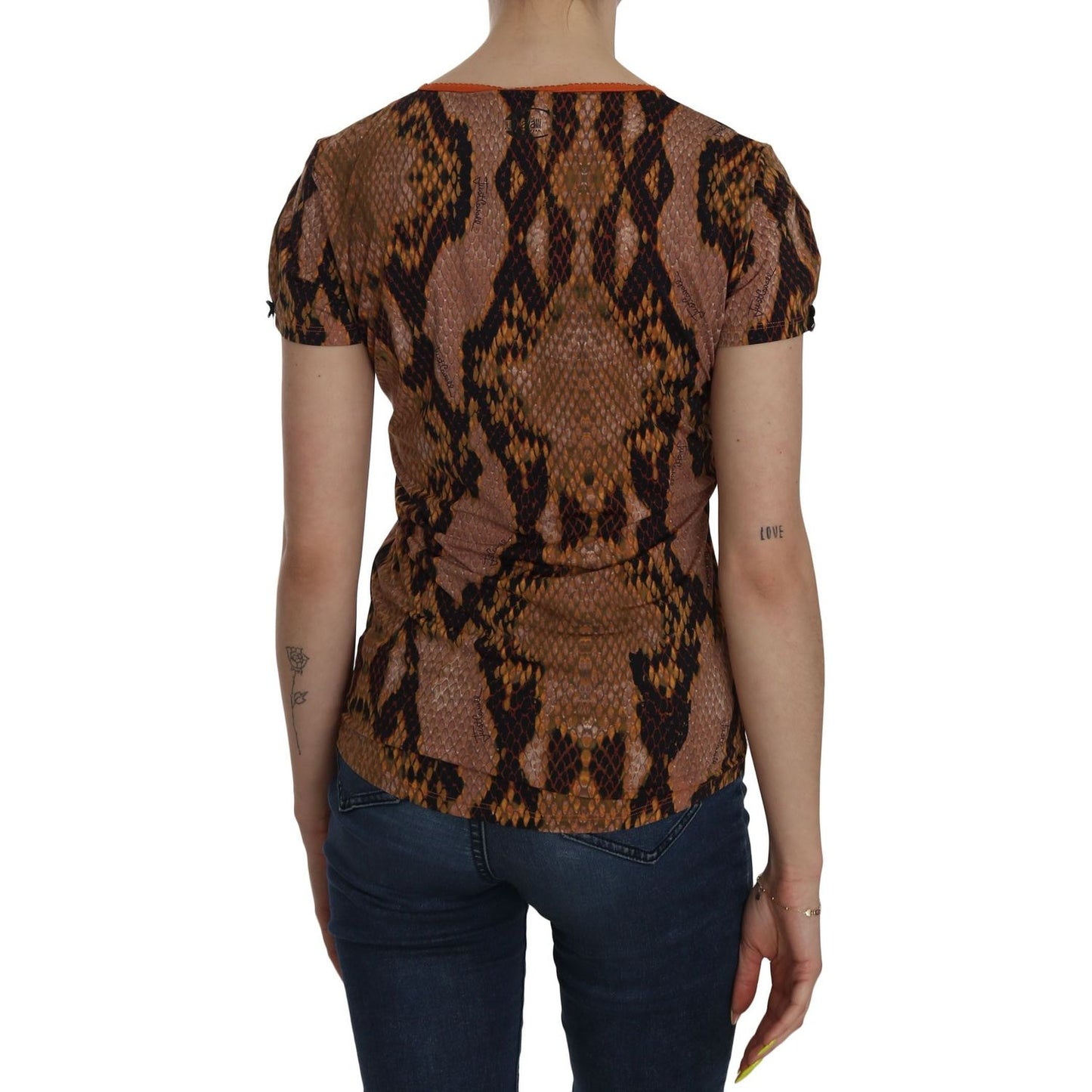 Alluring Brown Snake Skin Pattern Blouse