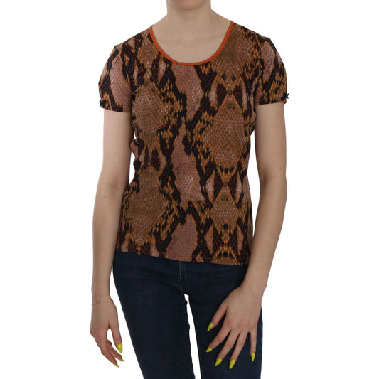 Alluring Brown Snake Skin Pattern Blouse