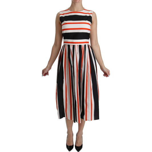 A-Line Pleated Midi Fashion Dress