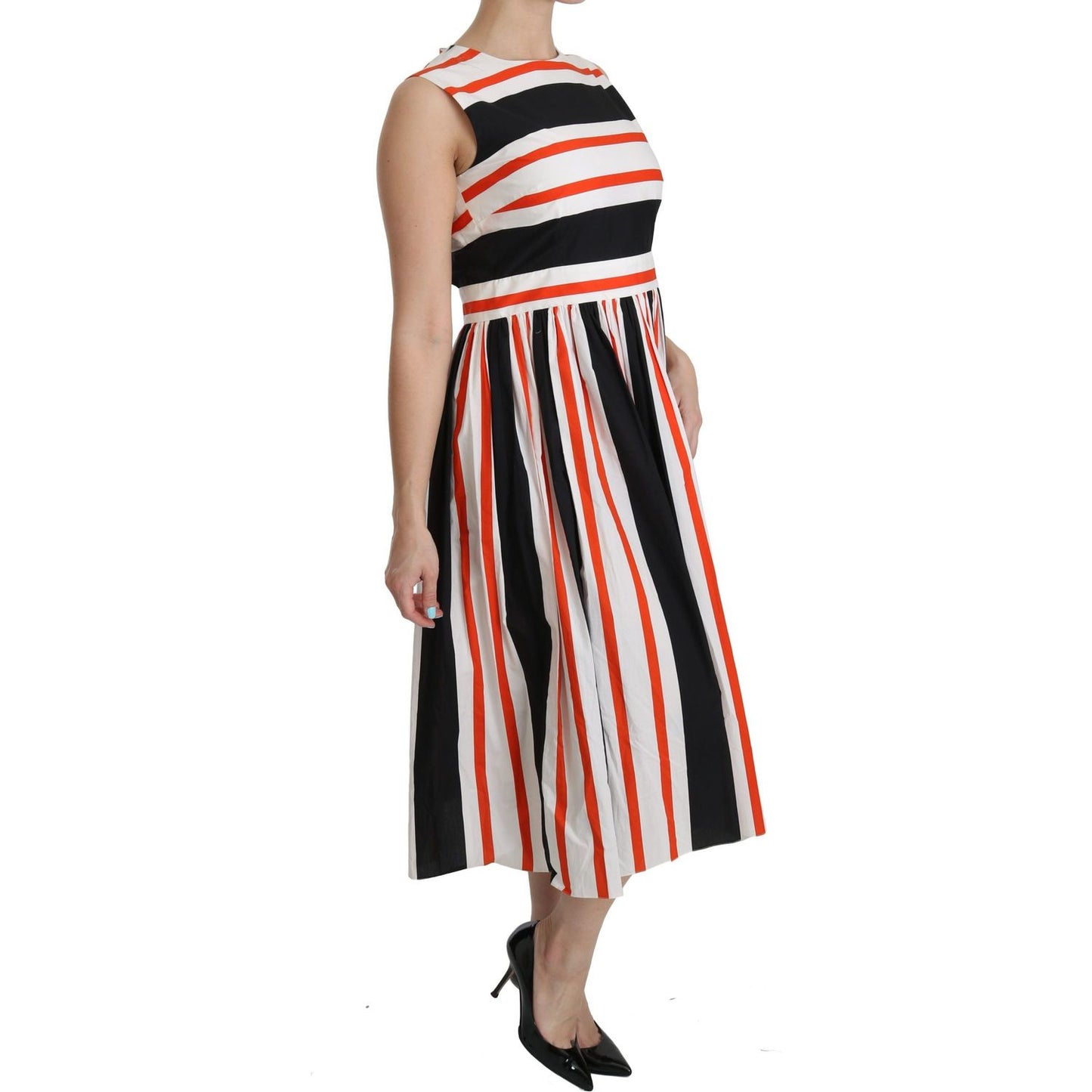 A-Line Pleated Midi Fashion Dress