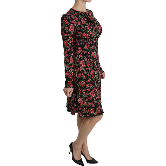 Floral A-Line Viscose Knee Length Dress