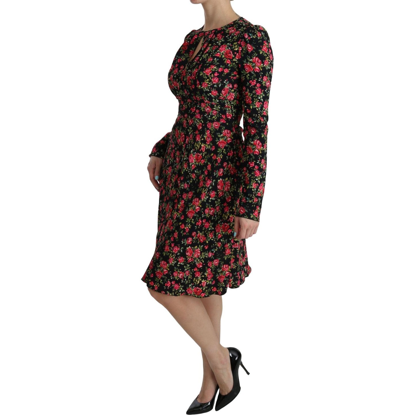 Floral A-Line Viscose Knee Length Dress