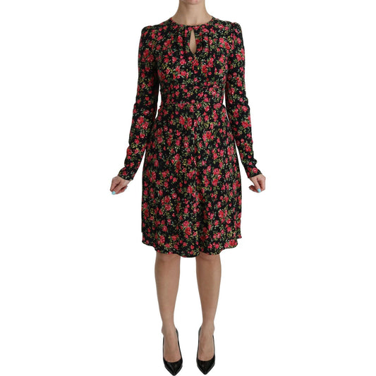 Floral A-Line Viscose Knee Length Dress