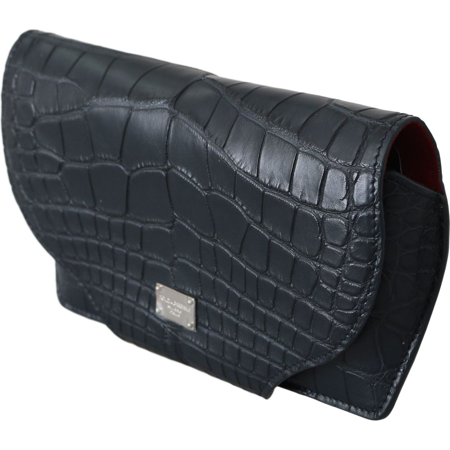 Dolce & Gabbana Blue Crocodile Eyewear Sunglasses Case Cover Pouch leather accessories