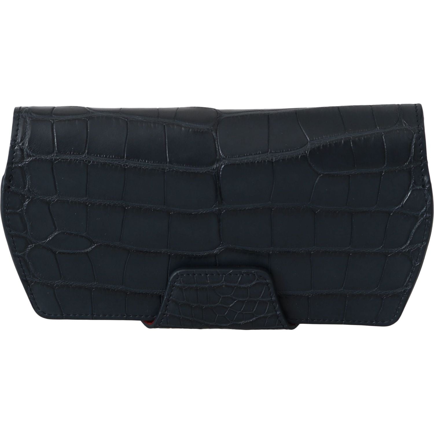 حقيبة نظارات دولتشي آند غابانا الأنيقة المصنوعة من جلد التمساح باللون الأزرق