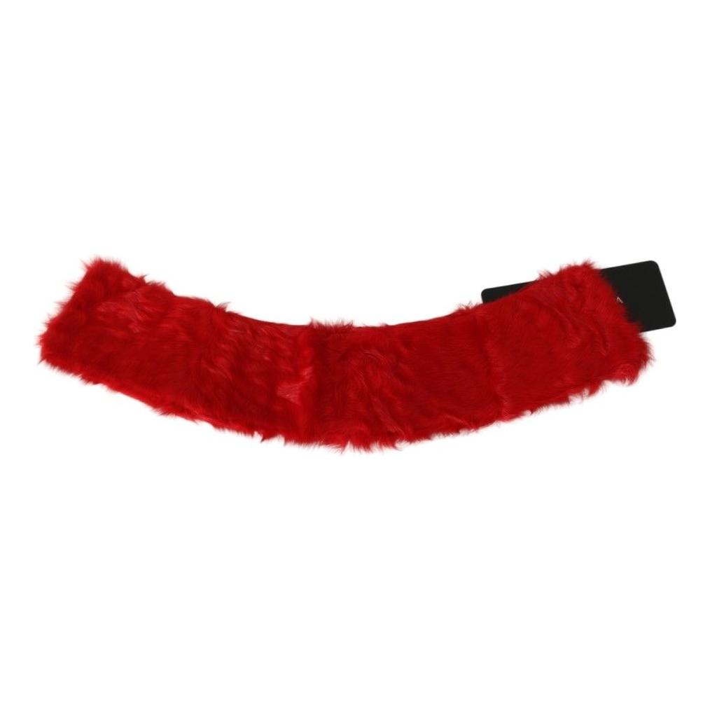 Elegant Red Lambskin Scarf