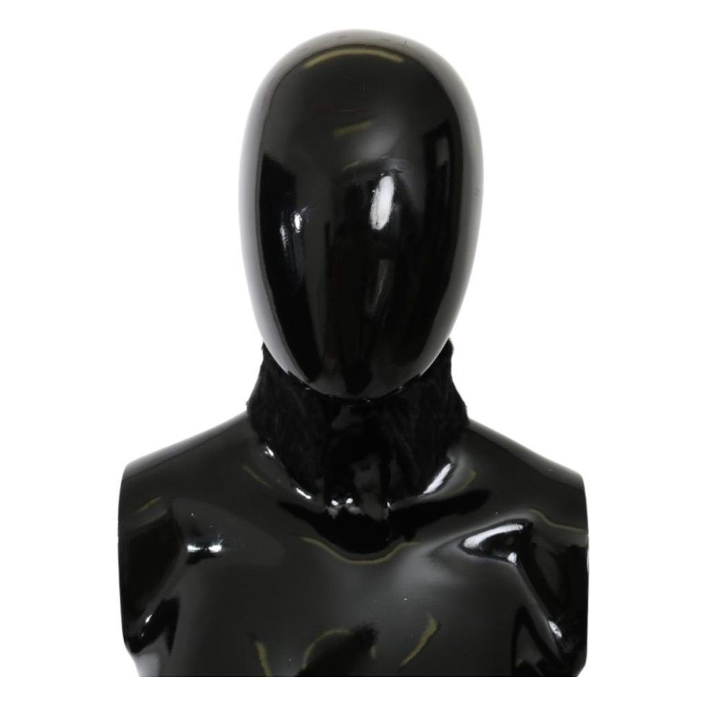 وشاح أنيق من جلد الحمل الأسود من دولتشي آند غابانا