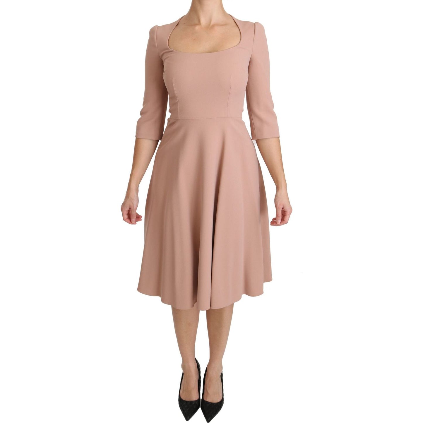 Elegant Light Pink A-Line Knee Length Dress