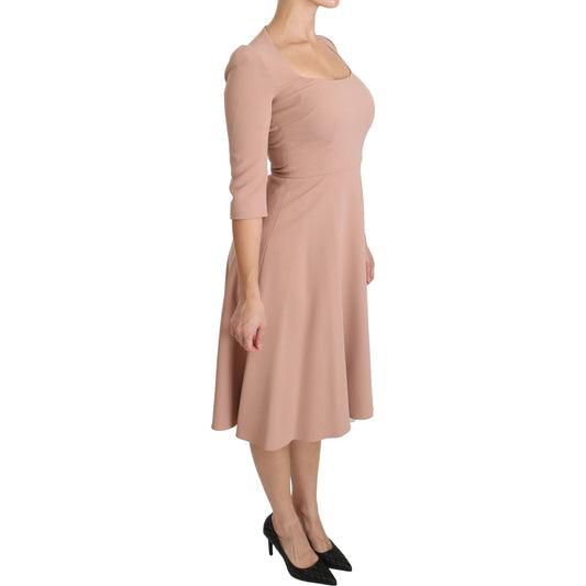 Elegant Light Pink A-Line Knee Length Dress