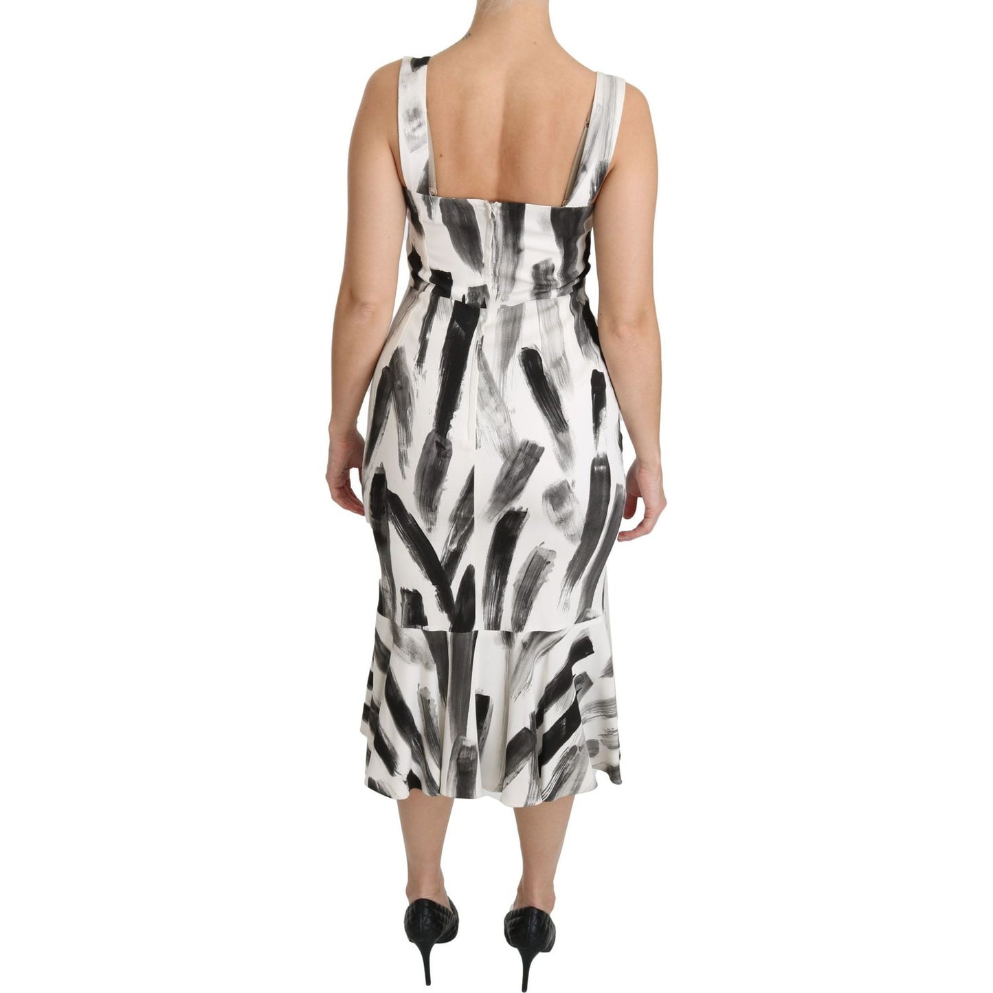 Chic Monochrome Sheath Midi Dress